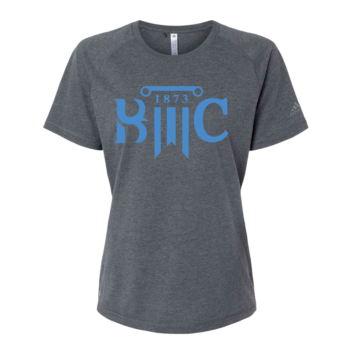 Adidas Women's Blended T-Shirt - Dark Grey Heather - Logo Text Drop
