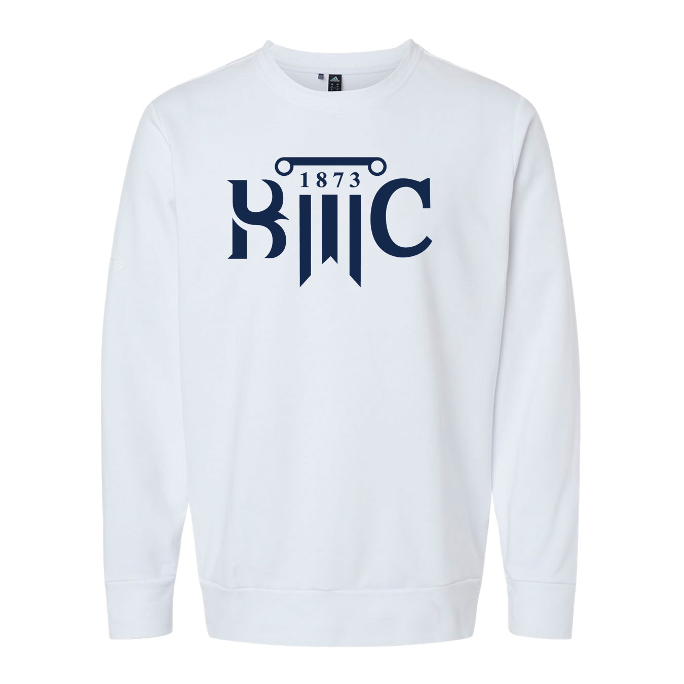 Adidas Fleece Crewneck Sweatshirt - White - Logo Text Drop