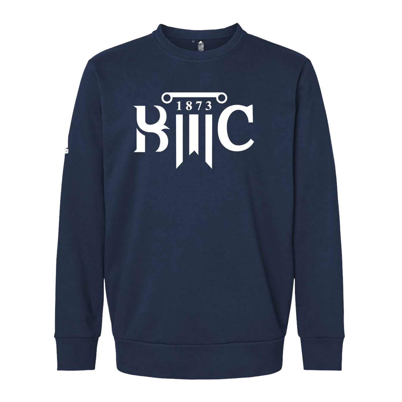 Adidas Fleece Crewneck Sweatshirt - Collegiate Navy - Logo Text Drop
