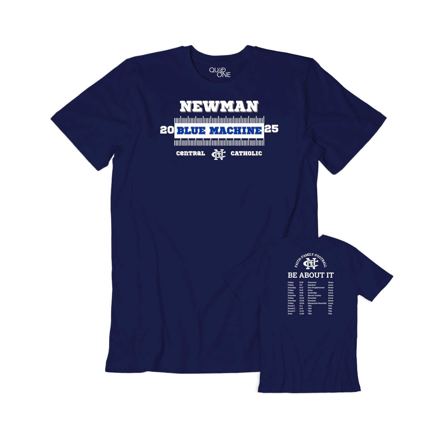 2025 Football Season Design - Classic Tee - Navy - Newman Central ...