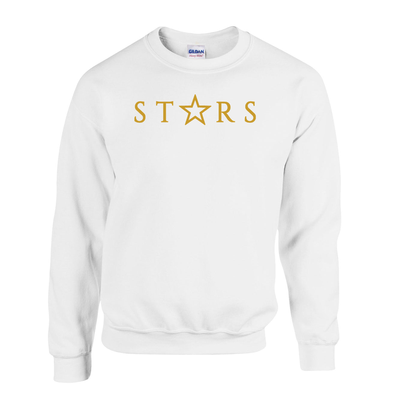 Fleece Crewneck - White - Logo Text Drop