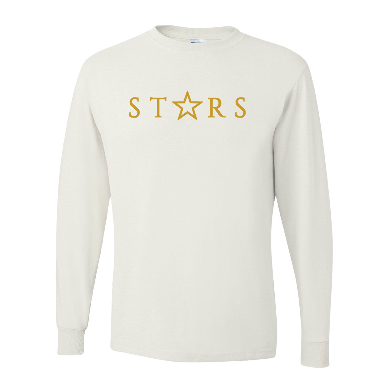 Long Sleeve Performance Shirt - White - Logo Text Drop