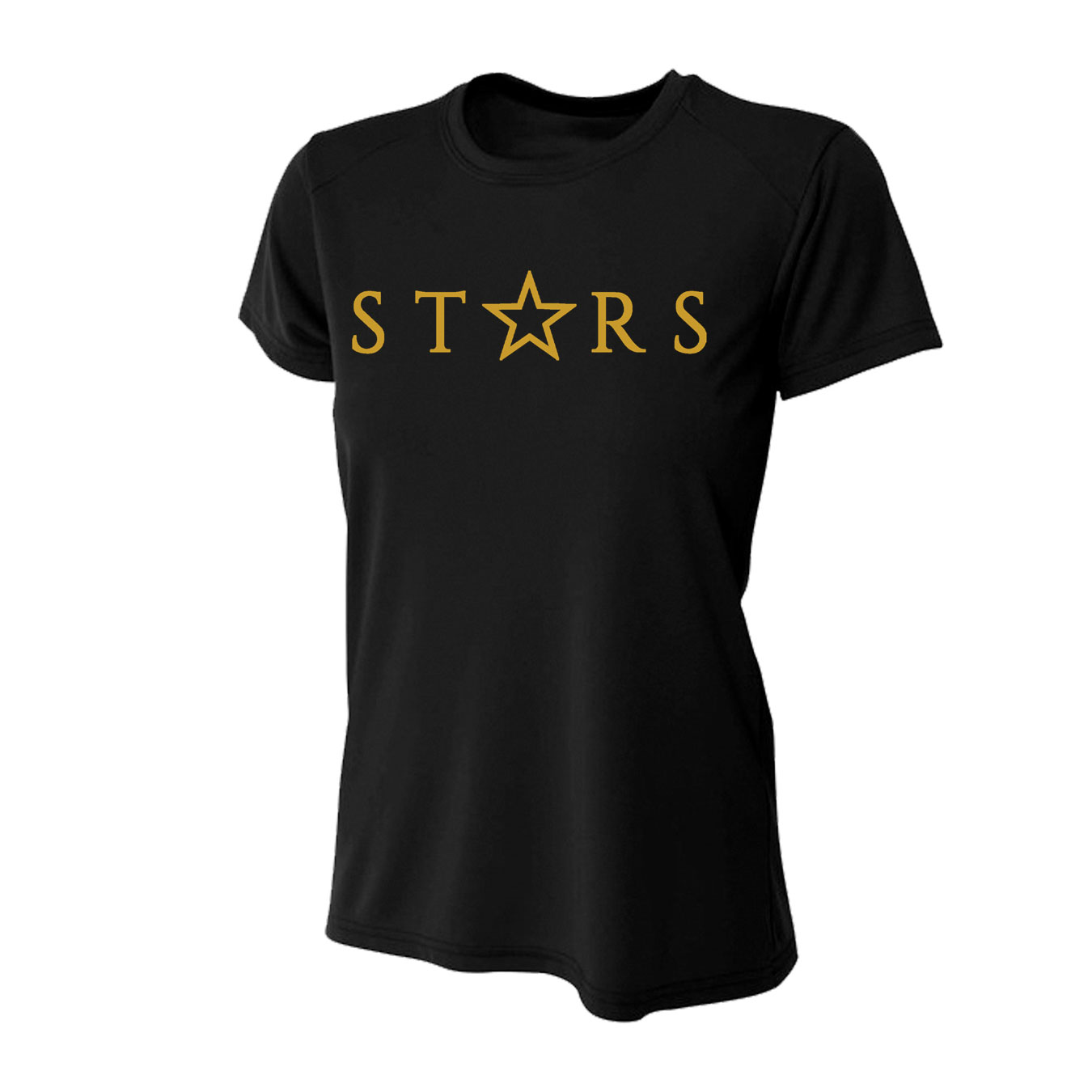 Women's Performance T-Shirt - Black - Logo Text Drop