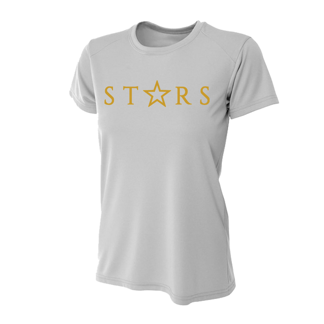 Women's Performance T-Shirt - Silver - Logo Text Drop