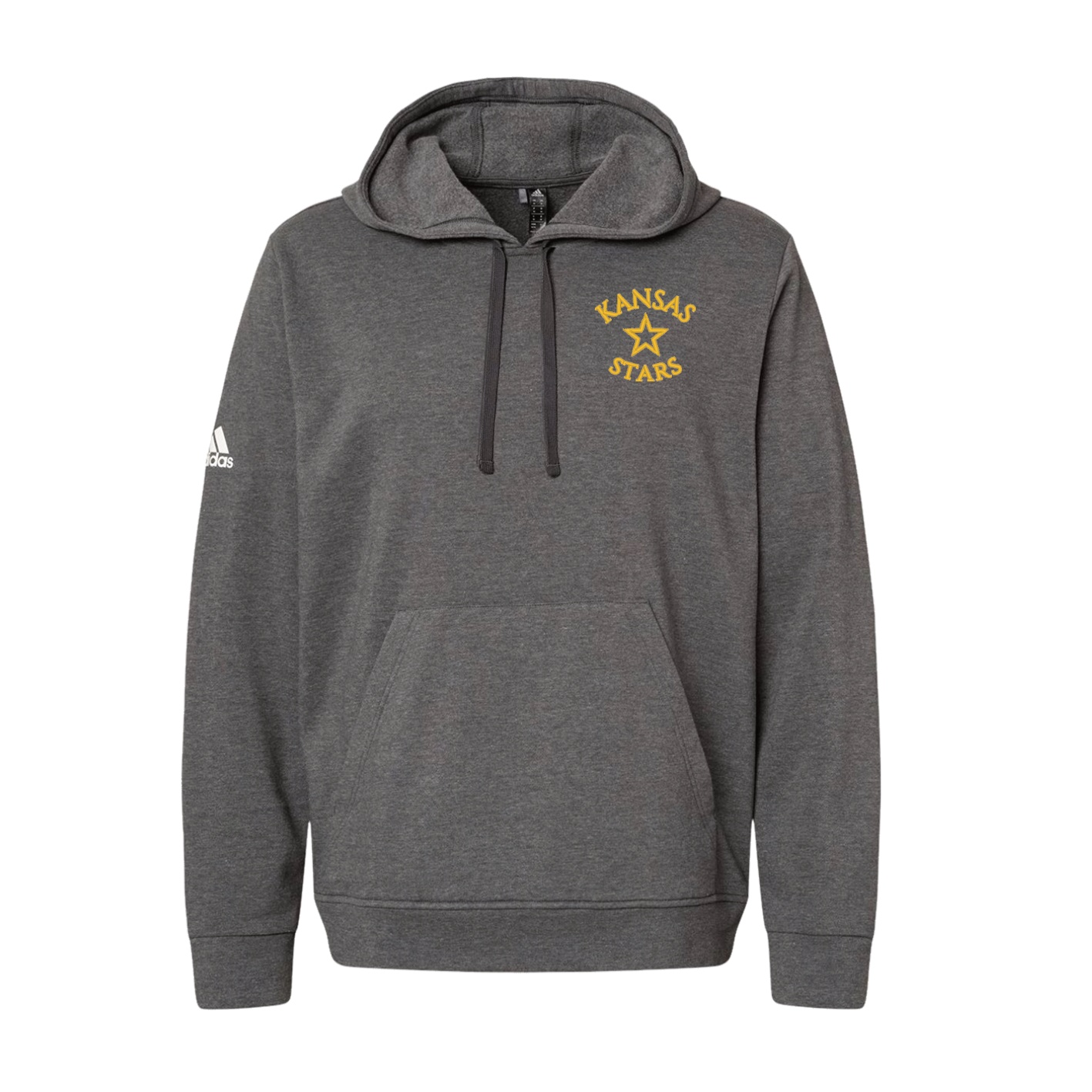 Adidas Hooded Sweatshirt - Dark Grey Heather - Embroidery Text Drop