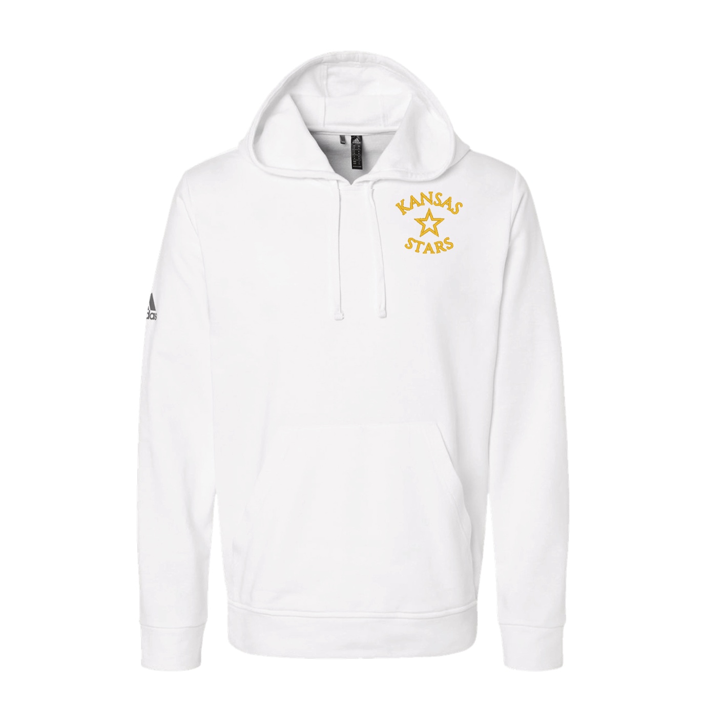 Adidas Hooded Sweatshirt - White - Embroidery Text Drop