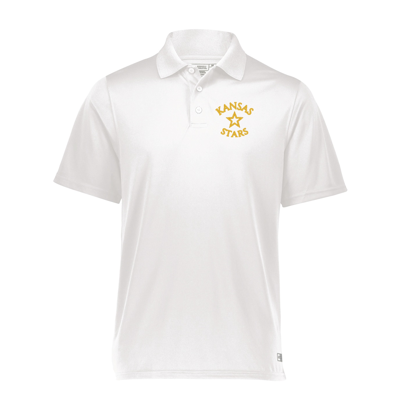 Russell Essential Polo - White - Embroidery Text Drop