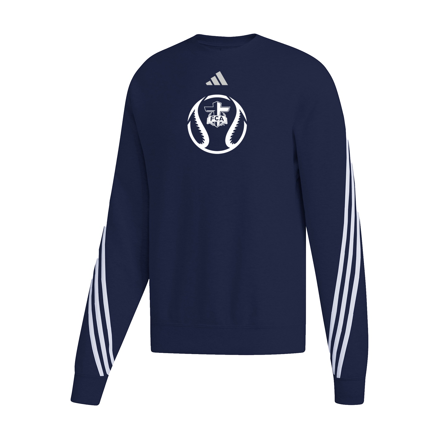 Women's Cropped 3-Stripe Crew  - Team Navy Blue