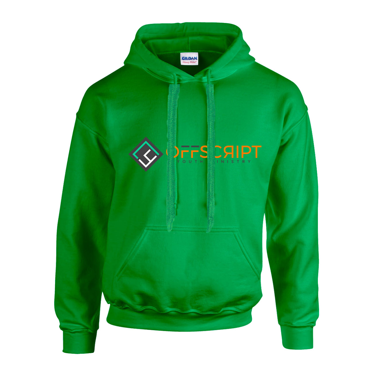 Fleece Hoodie - Irish Green - Logo Text Drop