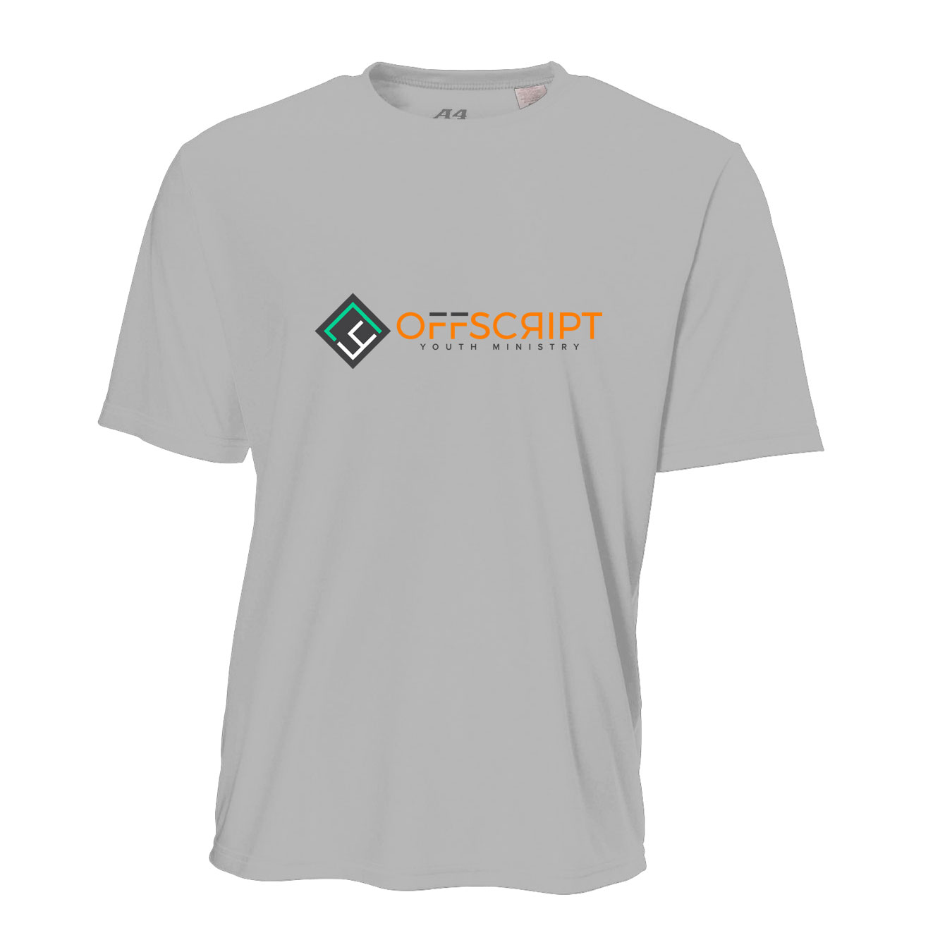 Youth Performance T-Shirt - Silver - Logo Text Drop