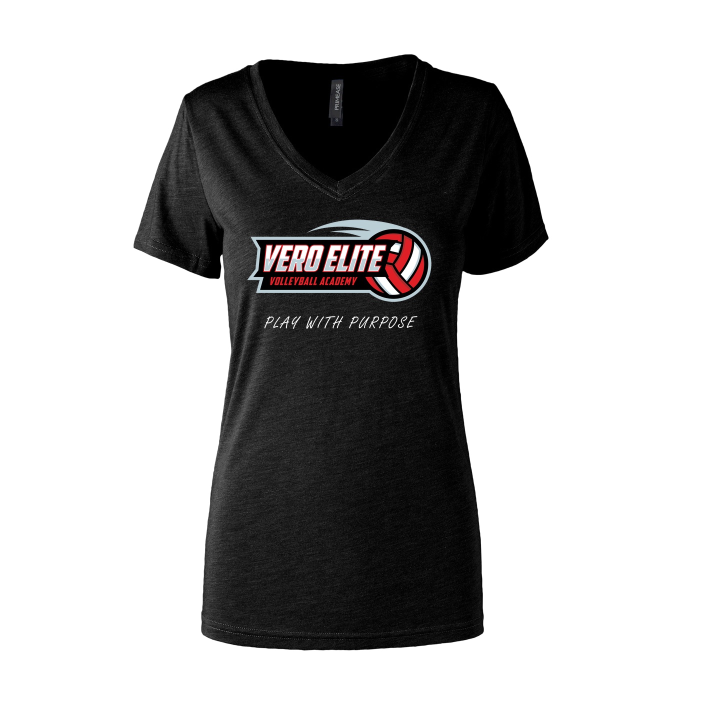 Women's Semi- Fitted Premium V- Neck T-Shirt  - black