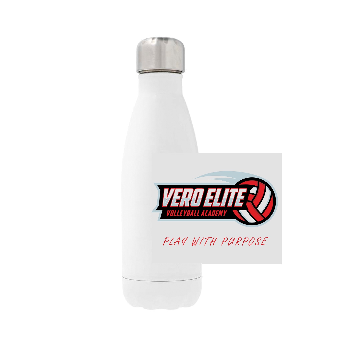 12oz Stainless Steel Water Bottle - white