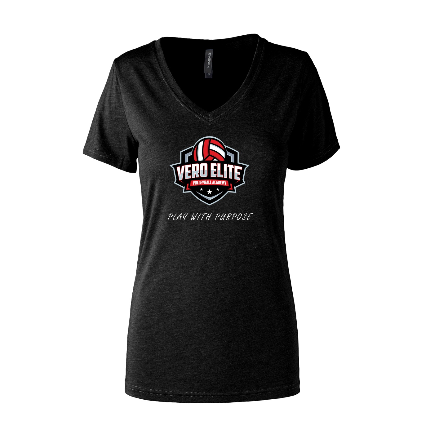 Women's Semi- Fitted Premium V- Neck T-Shirt  - black