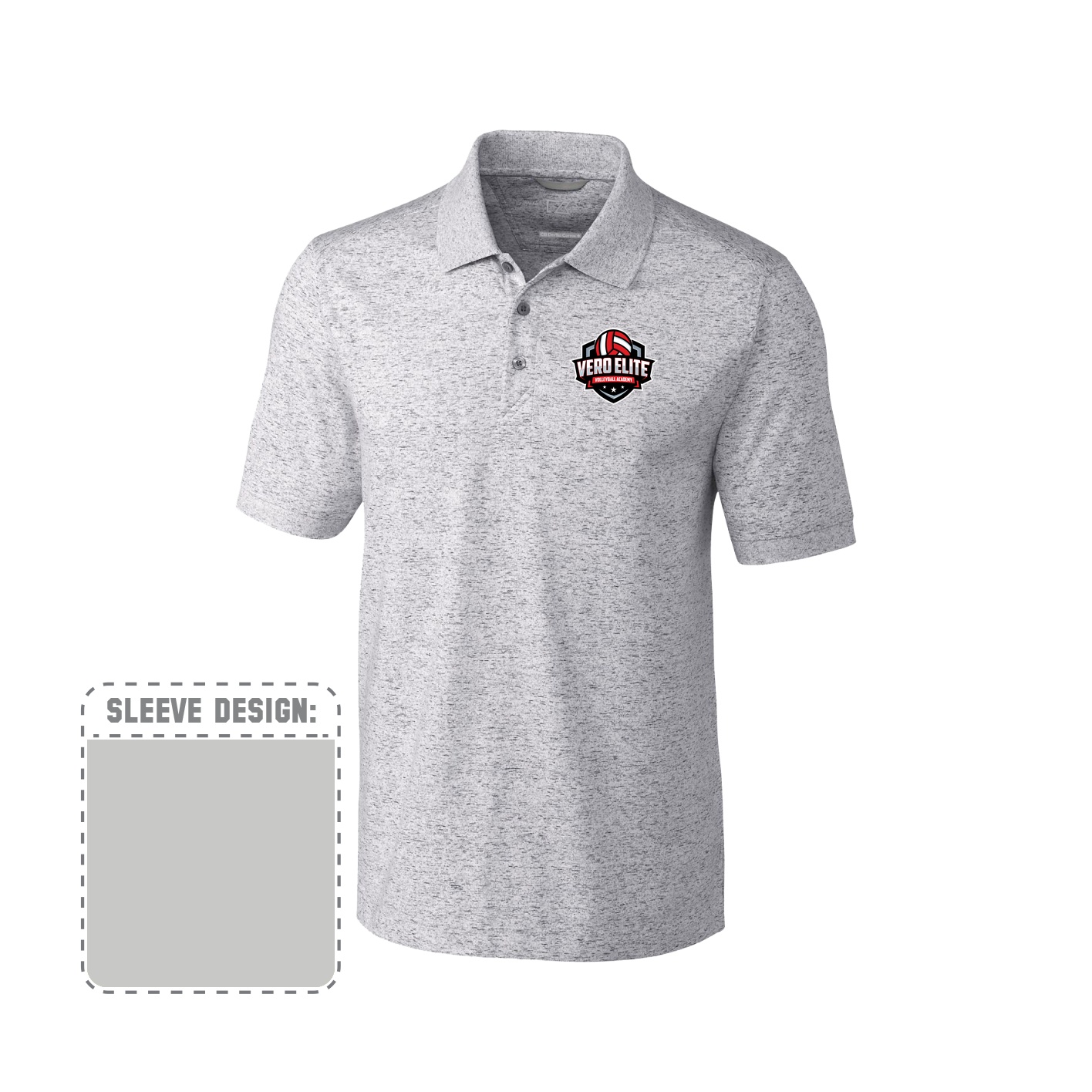 C&B Advantage Tri-Blend Space Dye Mens Polo - gray