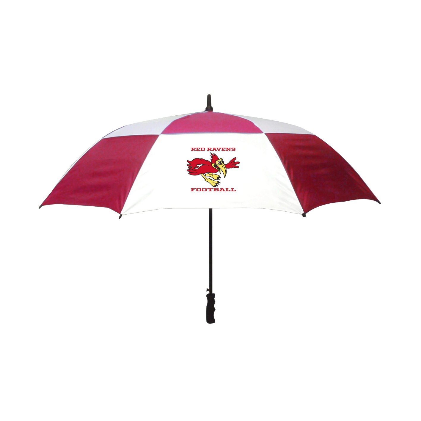 60" Vented Fiberglass Shaft Golf Umbrella - white red