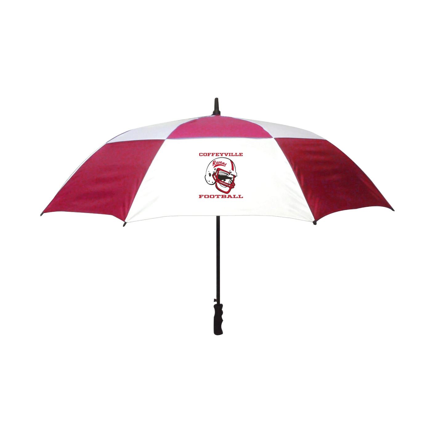 60" Vented Fiberglass Shaft Golf Umbrella - white red